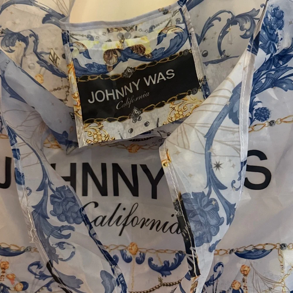 Johnny Was Celestial Blue and Gold Tote Bag - Picture 2 of 5